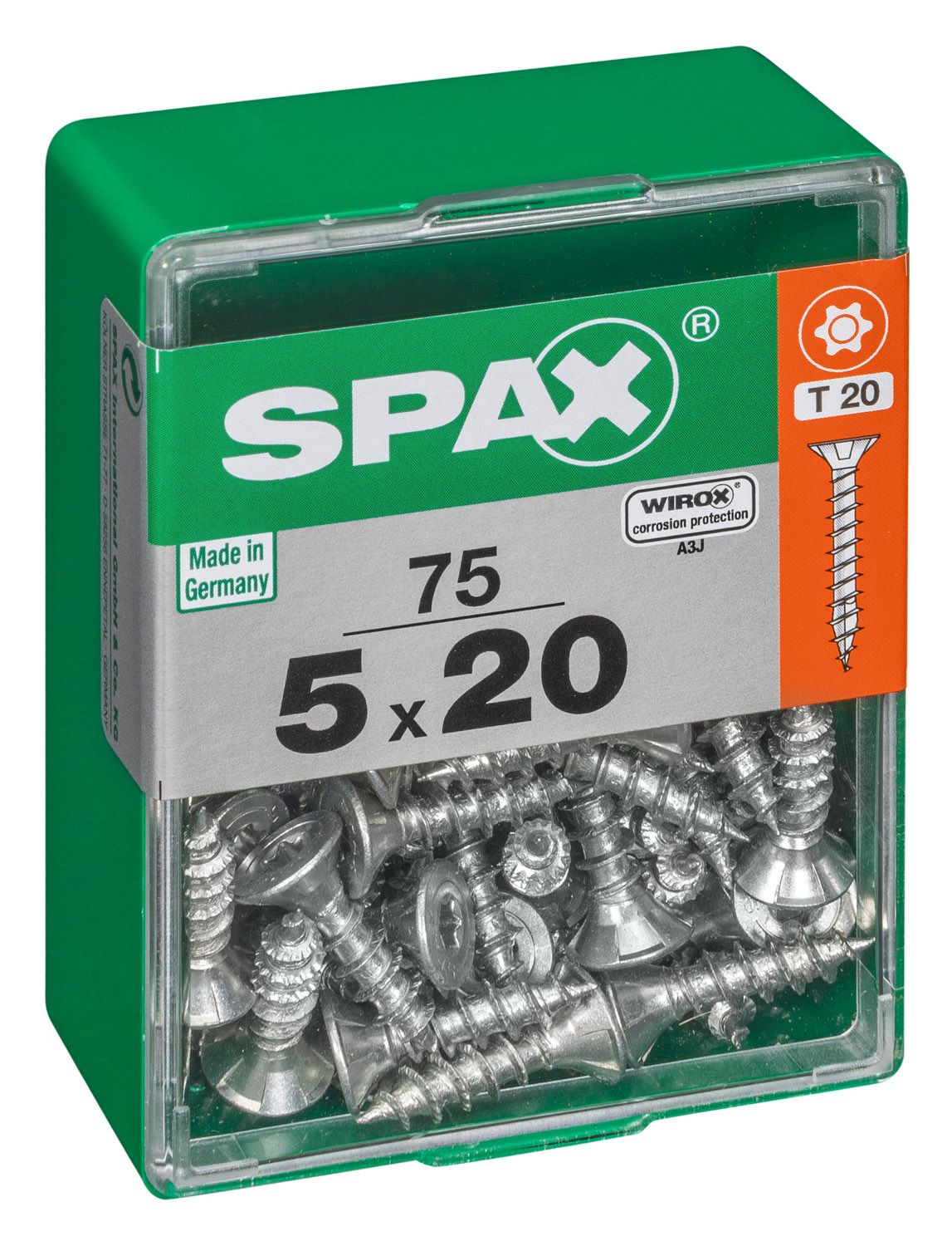 PLANA SPAX T-STAR PLUS T20 WIROX M 75 UD.