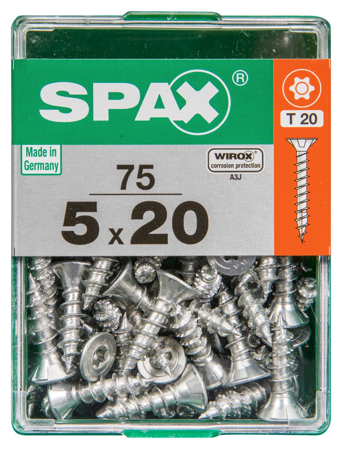 PLANA SPAX T-STAR PLUS T20 WIROX M 75 UD.