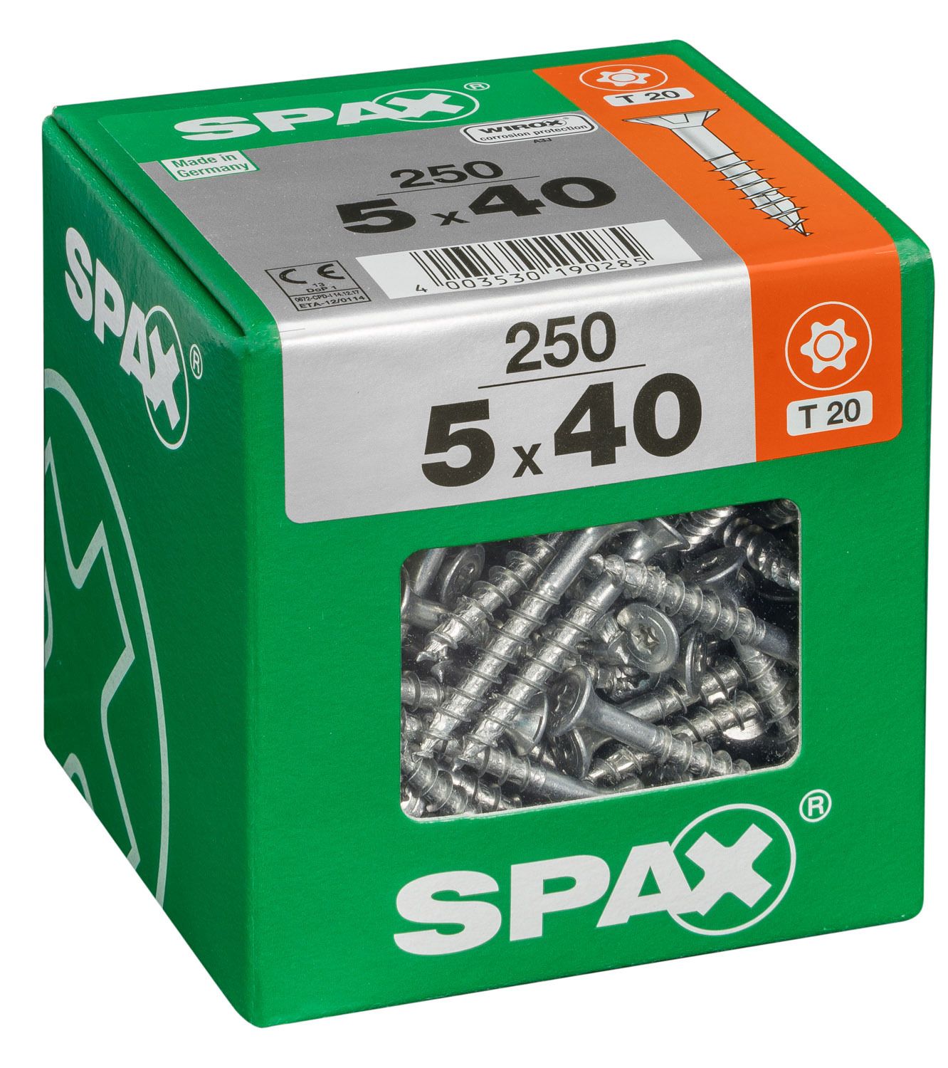 PLANA SPAX T-STAR PLUS T20 WIROX XXL 250 UD.