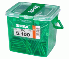 PLANA SPAX T-STAR PLUS T20 WIROX CAJA DE PLÁSTICO CON ASA M 100 UD.