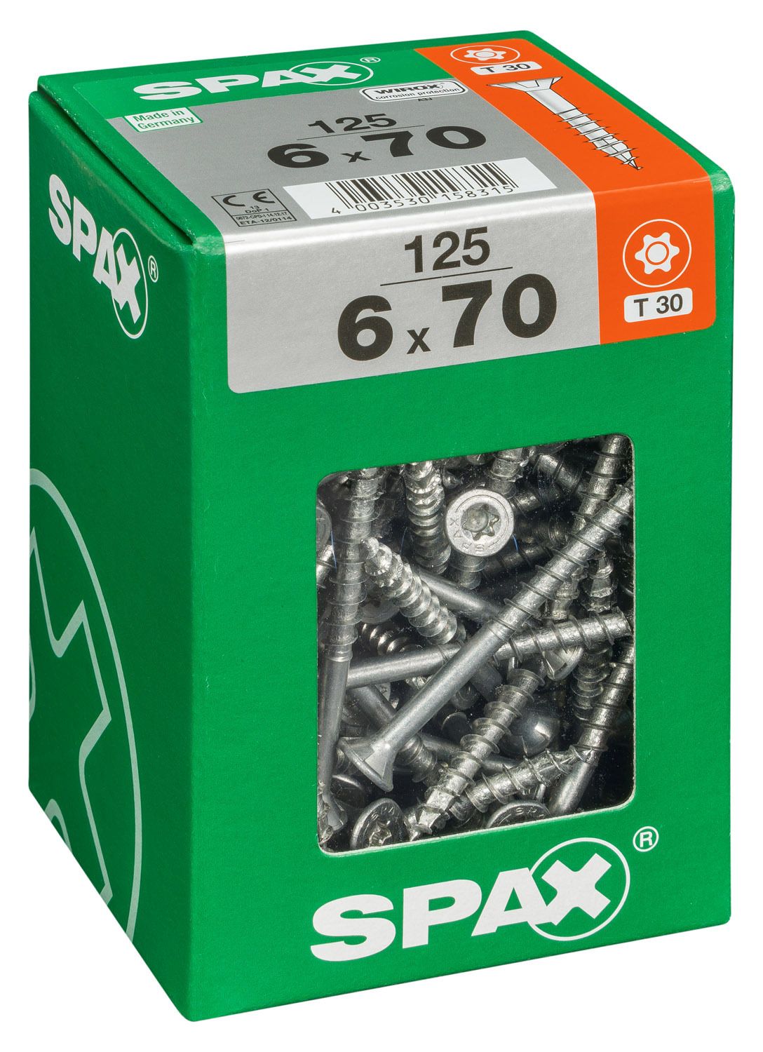 PLANA SPAX T-STAR PLUS T30 WIROX XXL 125 UD.