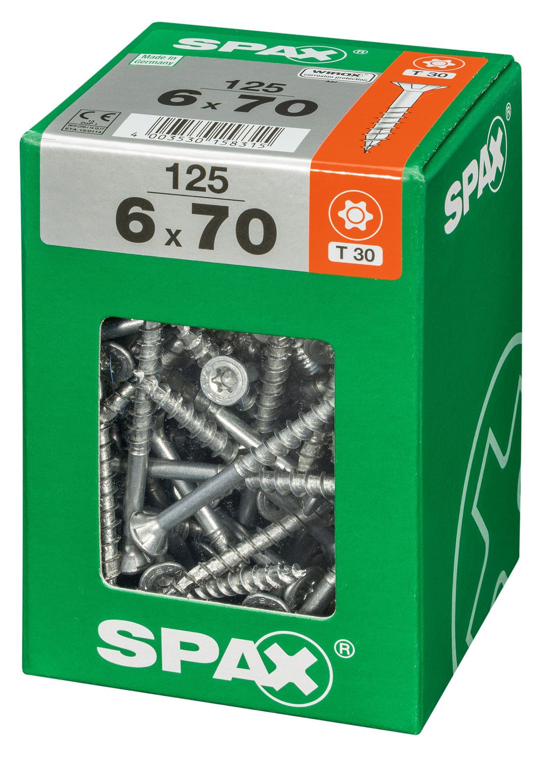 PLANA SPAX T-STAR PLUS T30 WIROX XXL 125 UD.