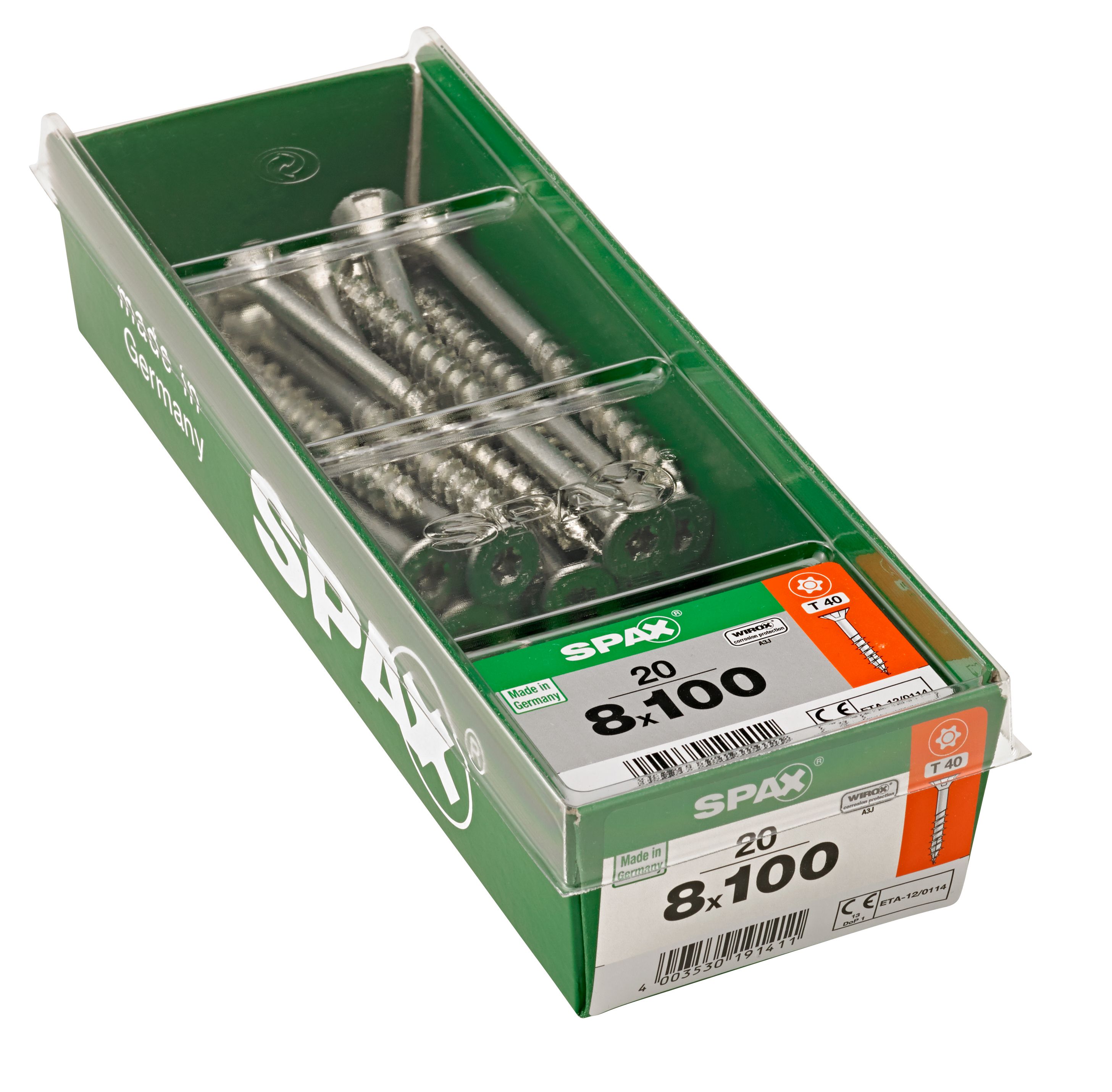 PLANA SPAX T-STAR PLUS T40 WIROX L-STK 20 UD.