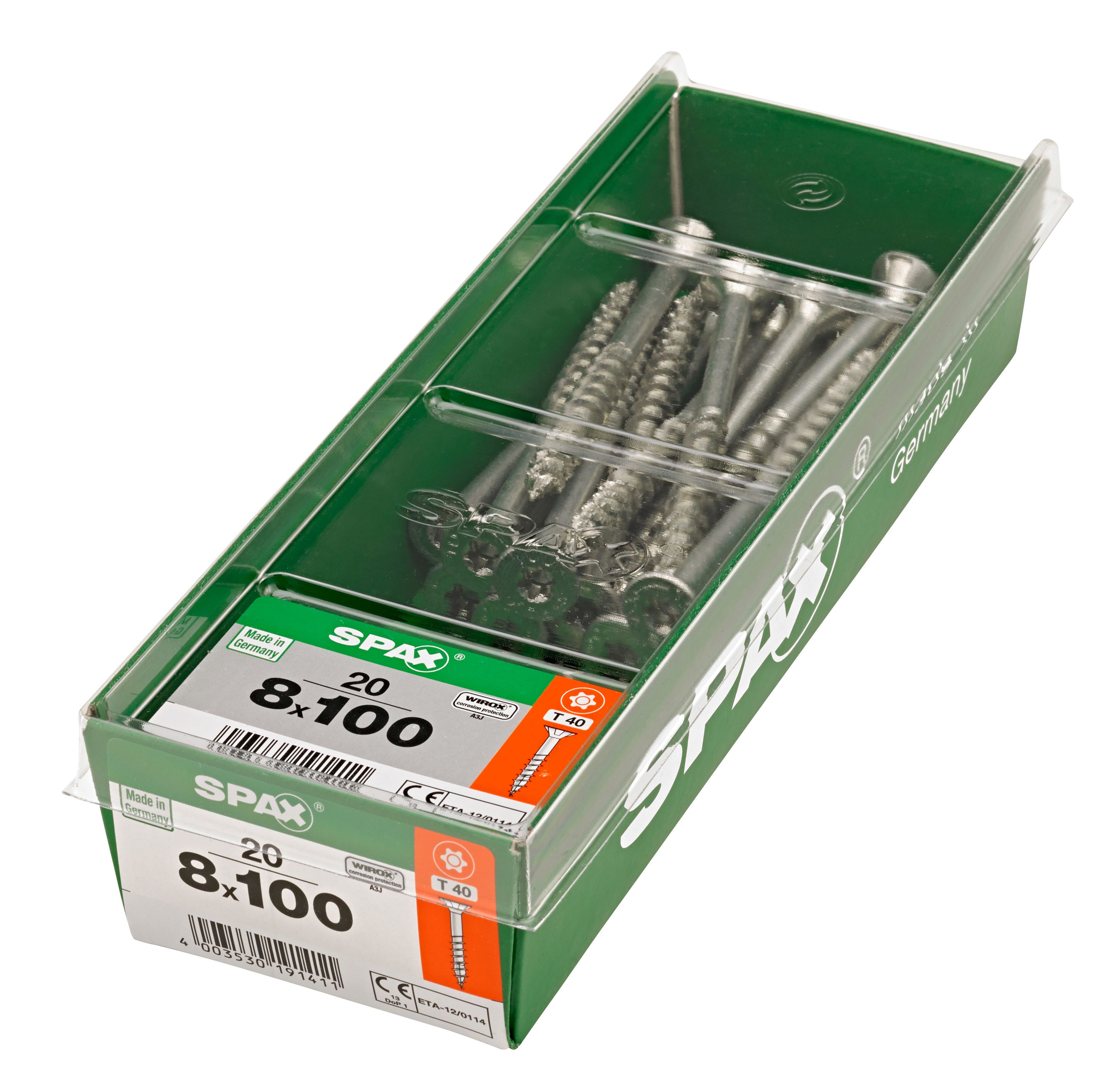 PLANA SPAX T-STAR PLUS T40 WIROX L-STK 20 UD.