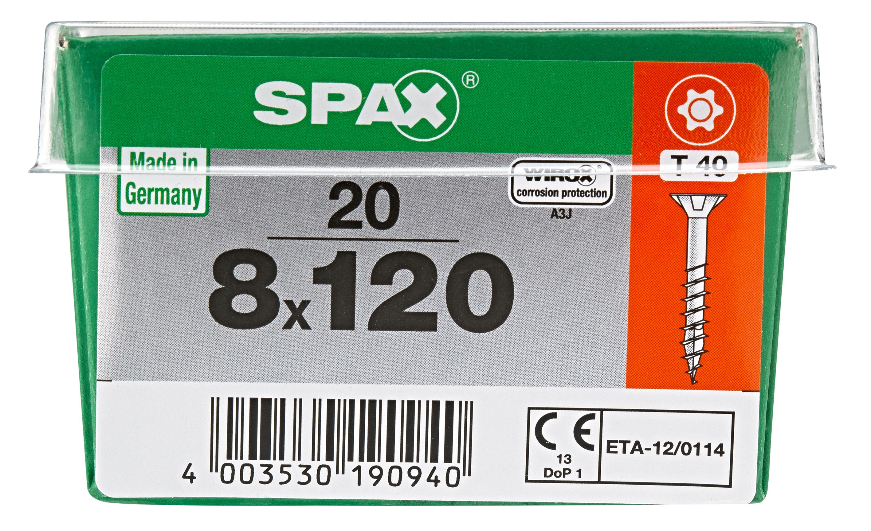 PLANA SPAX T-STAR PLUS T40 WIROX L-STK 20 UD.