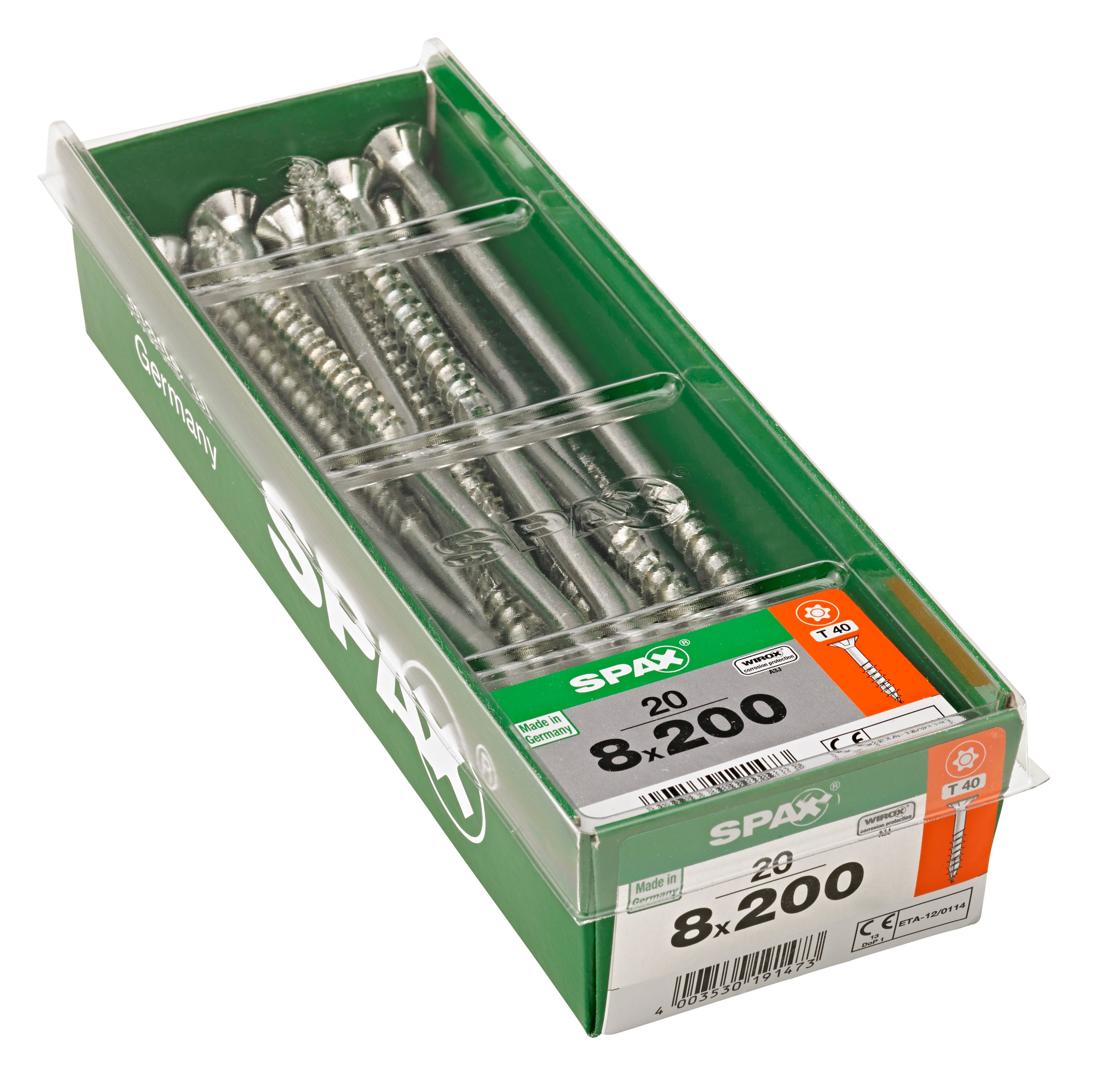 PLANA SPAX T-STAR PLUS T40 WIROX L-STK 20 UD.