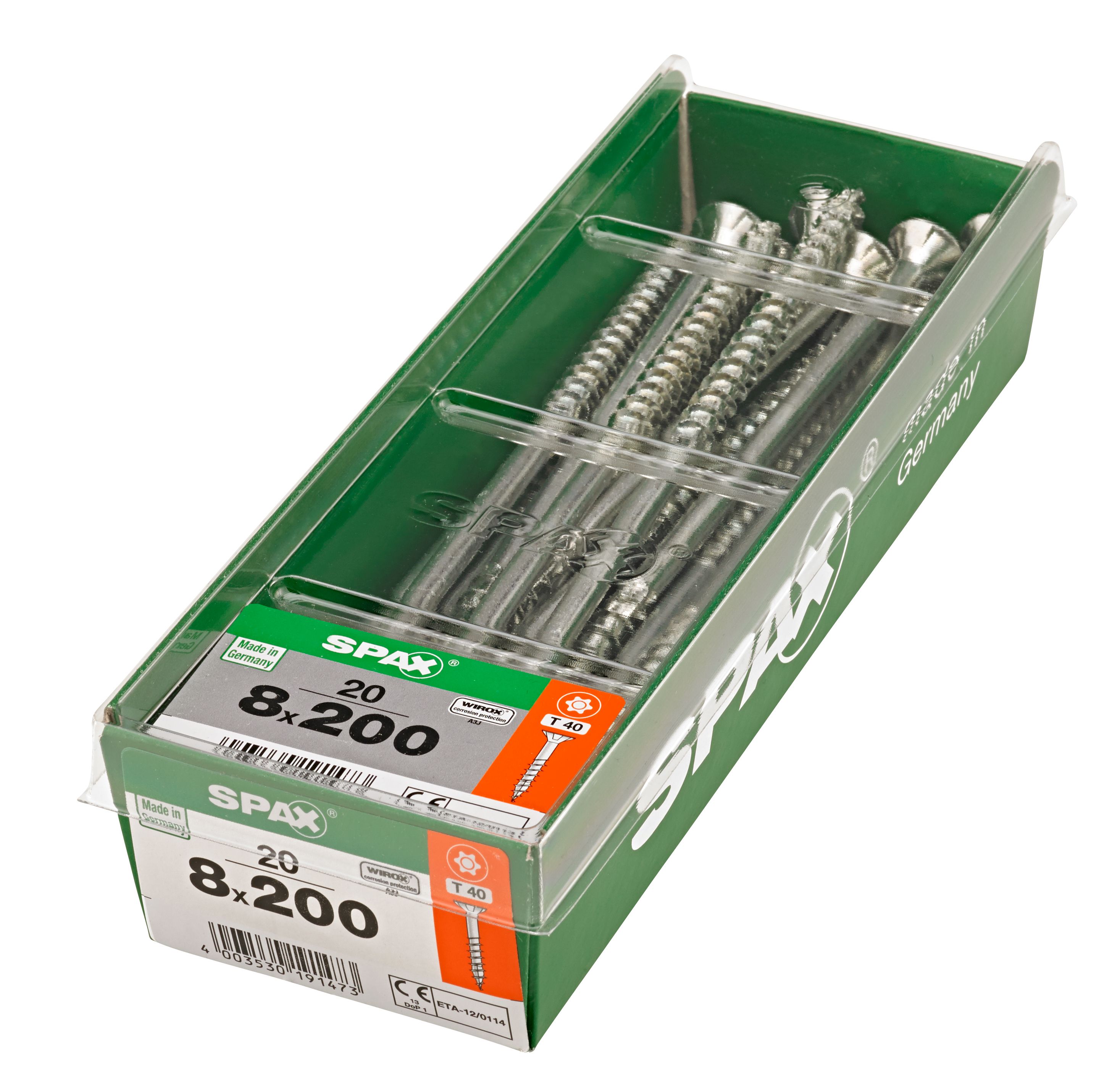 PLANA SPAX T-STAR PLUS T40 WIROX L-STK 20 UD.