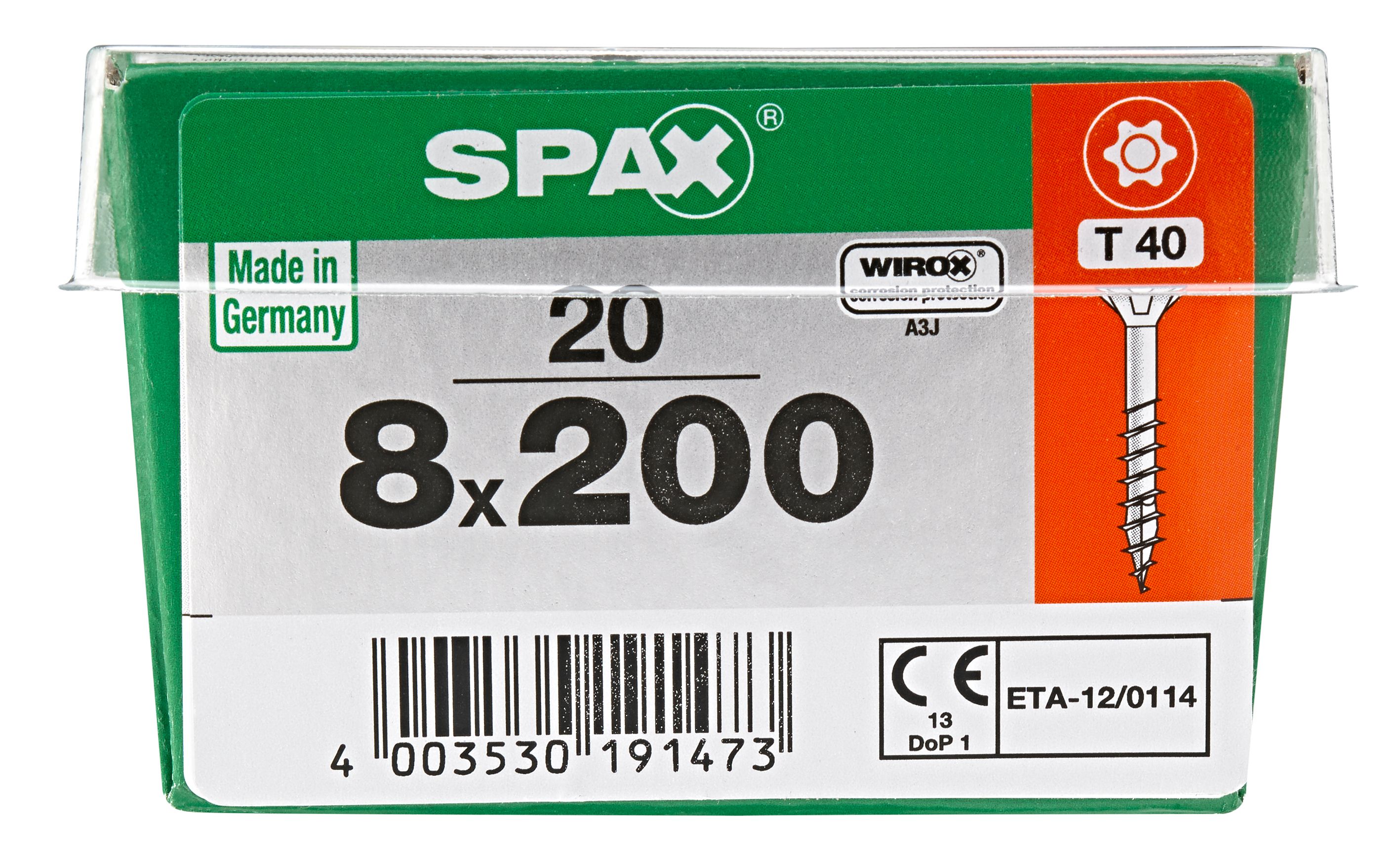 PLANA SPAX T-STAR PLUS T40 WIROX L-STK 20 UD.