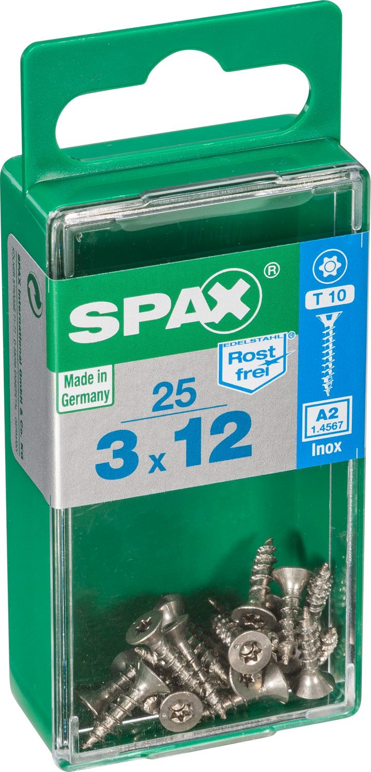 PLANA SPAX T-STAR PLUS T10 A2 INOXIDABLE S 25 UD.