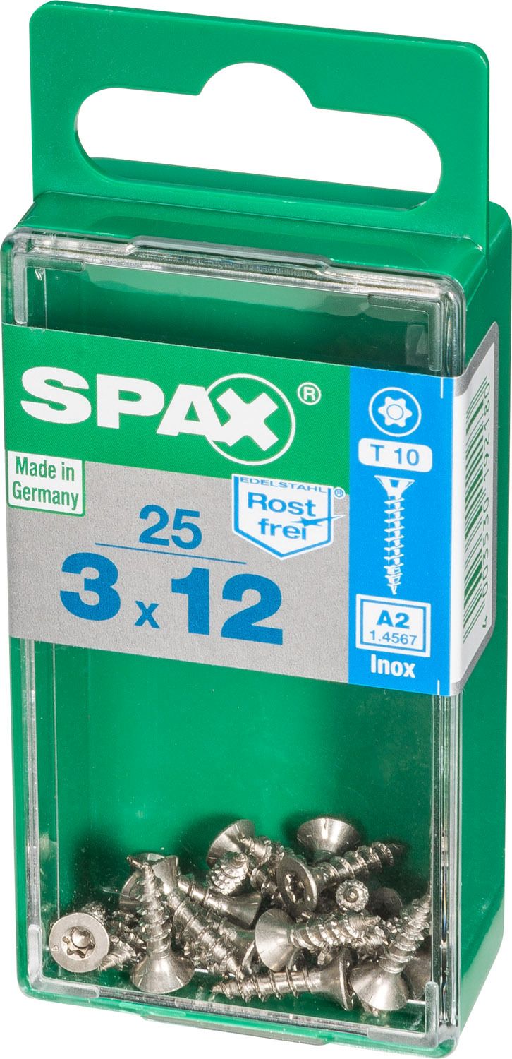 PLANA SPAX T-STAR PLUS T10 A2 INOXIDABLE S 25 UD.