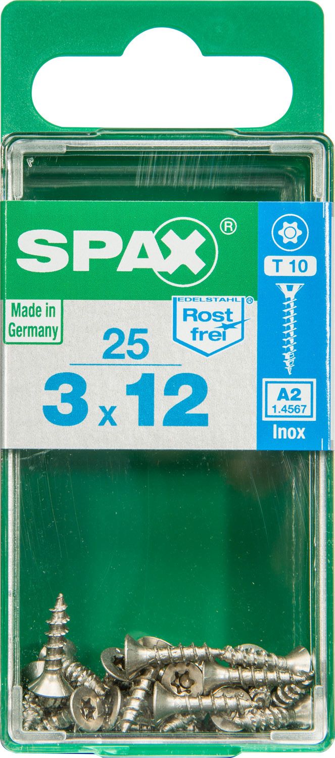PLANA SPAX T-STAR PLUS T10 A2 INOXIDABLE S 25 UD.