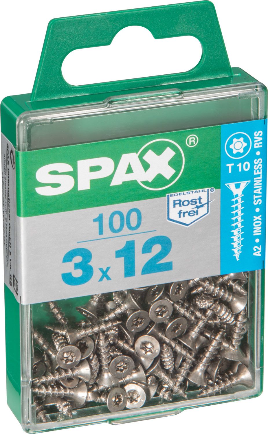 PLANA SPAX T-STAR PLUS T10 A2 INOXIDABLE M 100 UD.