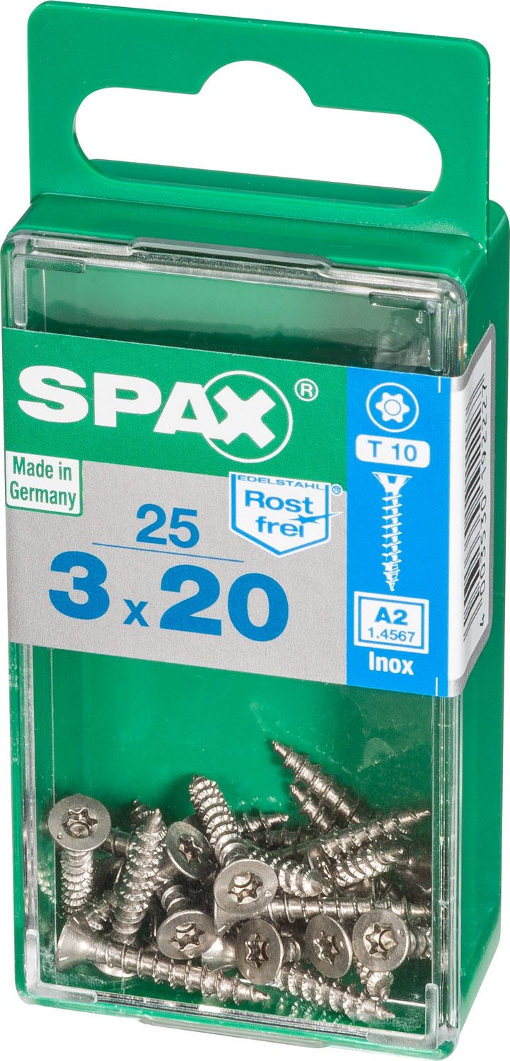 PLANA SPAX T-STAR PLUS T10 A2 INOXIDABLE S 25 UD.