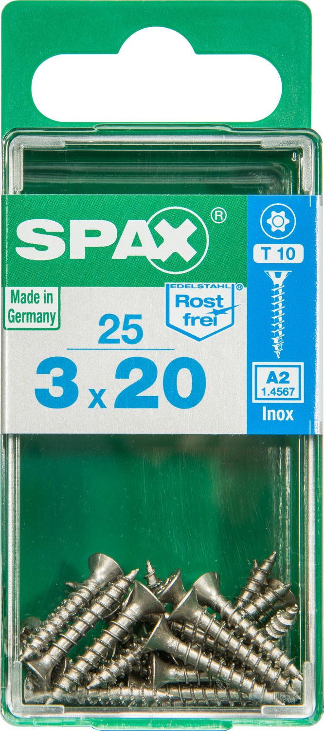 PLANA SPAX T-STAR PLUS T10 A2 INOXIDABLE S 25 UD.