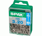 PLANA SPAX T-STAR PLUS T10 A2 INOXIDABLE M 100 UD.