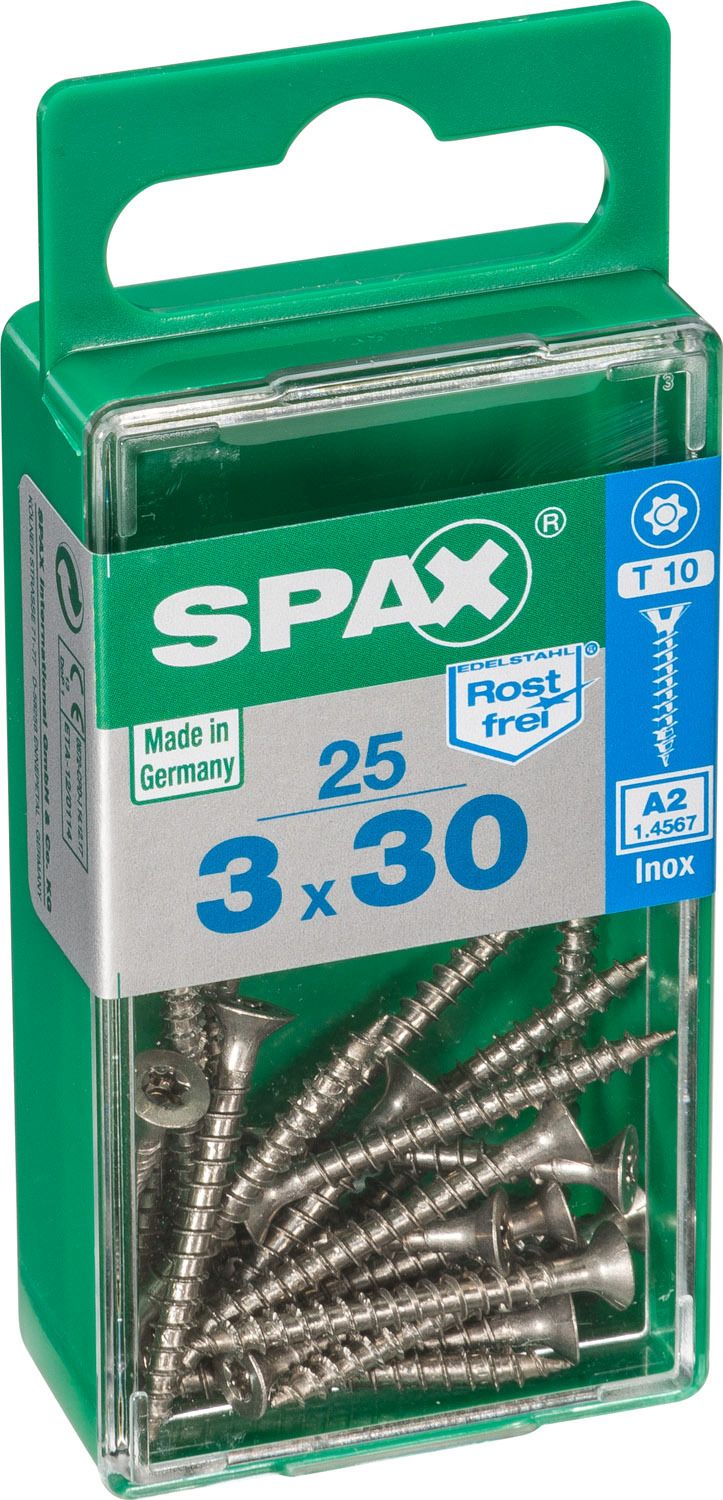 PLANA SPAX T-STAR PLUS T10 A2 INOXIDABLE S 25 UD.