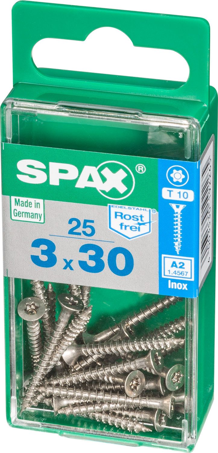 PLANA SPAX T-STAR PLUS T10 A2 INOXIDABLE S 25 UD.