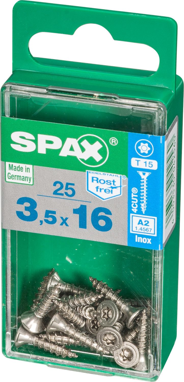 PLANA SPAX T-STAR PLUS T15 A2 INOXIDABLE S 25 UD.