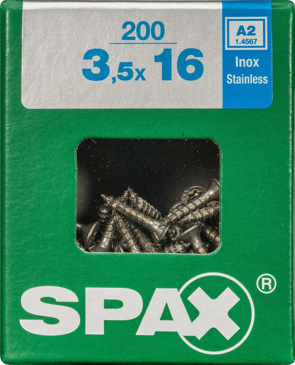 PLANA SPAX T-STAR PLUS T15 A2 INOXIDABLE L 200 UD.