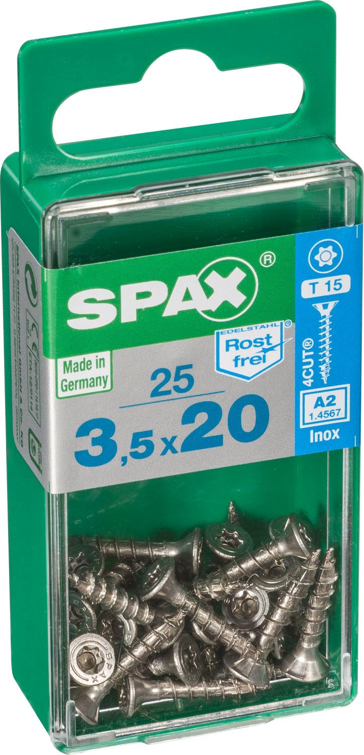 PLANA SPAX T-STAR PLUS T15 A2 INOXIDABLE S 25 UD.