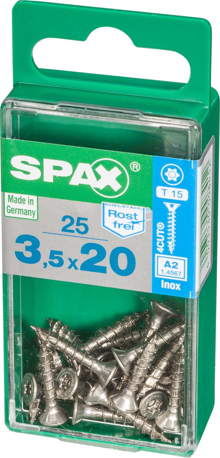 PLANA SPAX T-STAR PLUS T15 A2 INOXIDABLE S 25 UD.