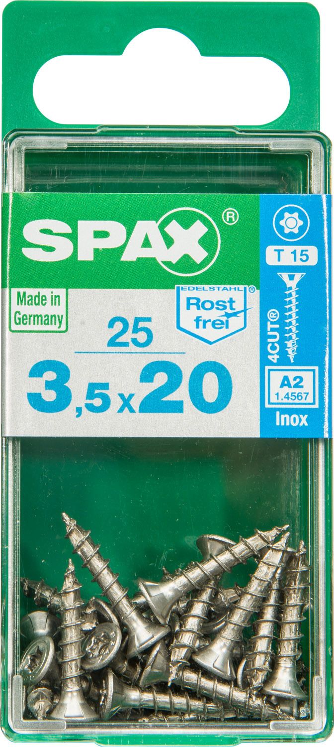 PLANA SPAX T-STAR PLUS T15 A2 INOXIDABLE S 25 UD.