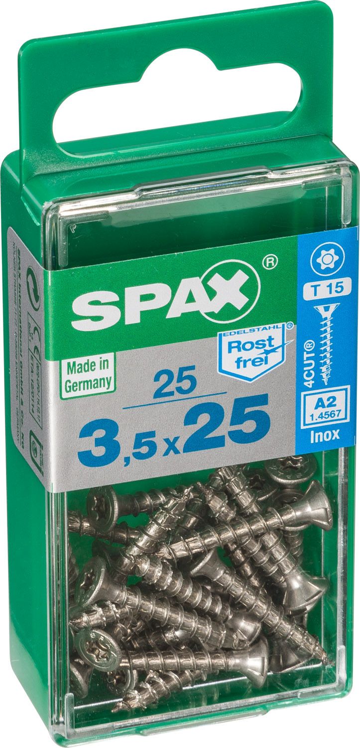 PLANA SPAX T-STAR PLUS T15 A2 INOXIDABLE S 25 UD.