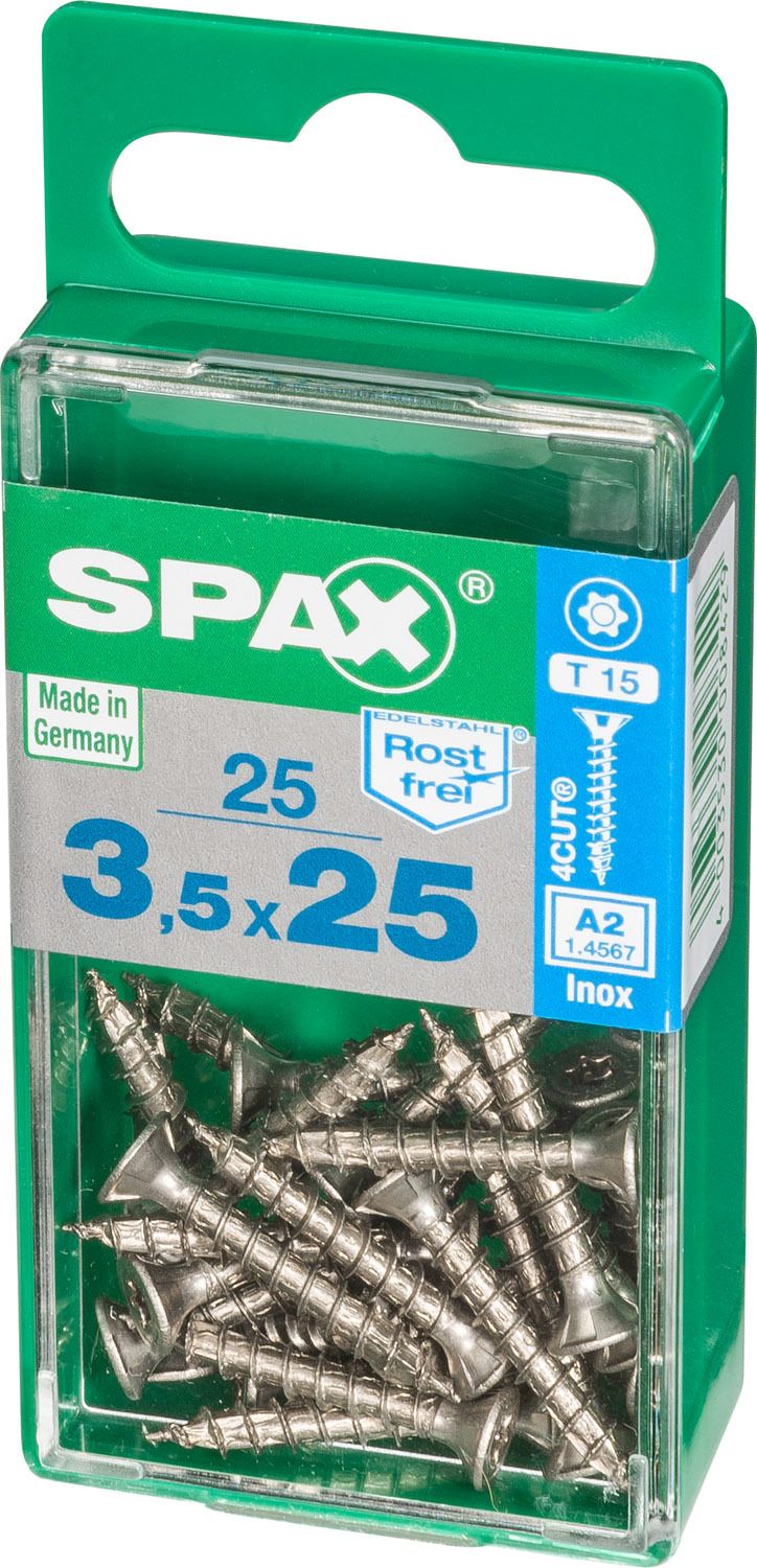 PLANA SPAX T-STAR PLUS T15 A2 INOXIDABLE S 25 UD.