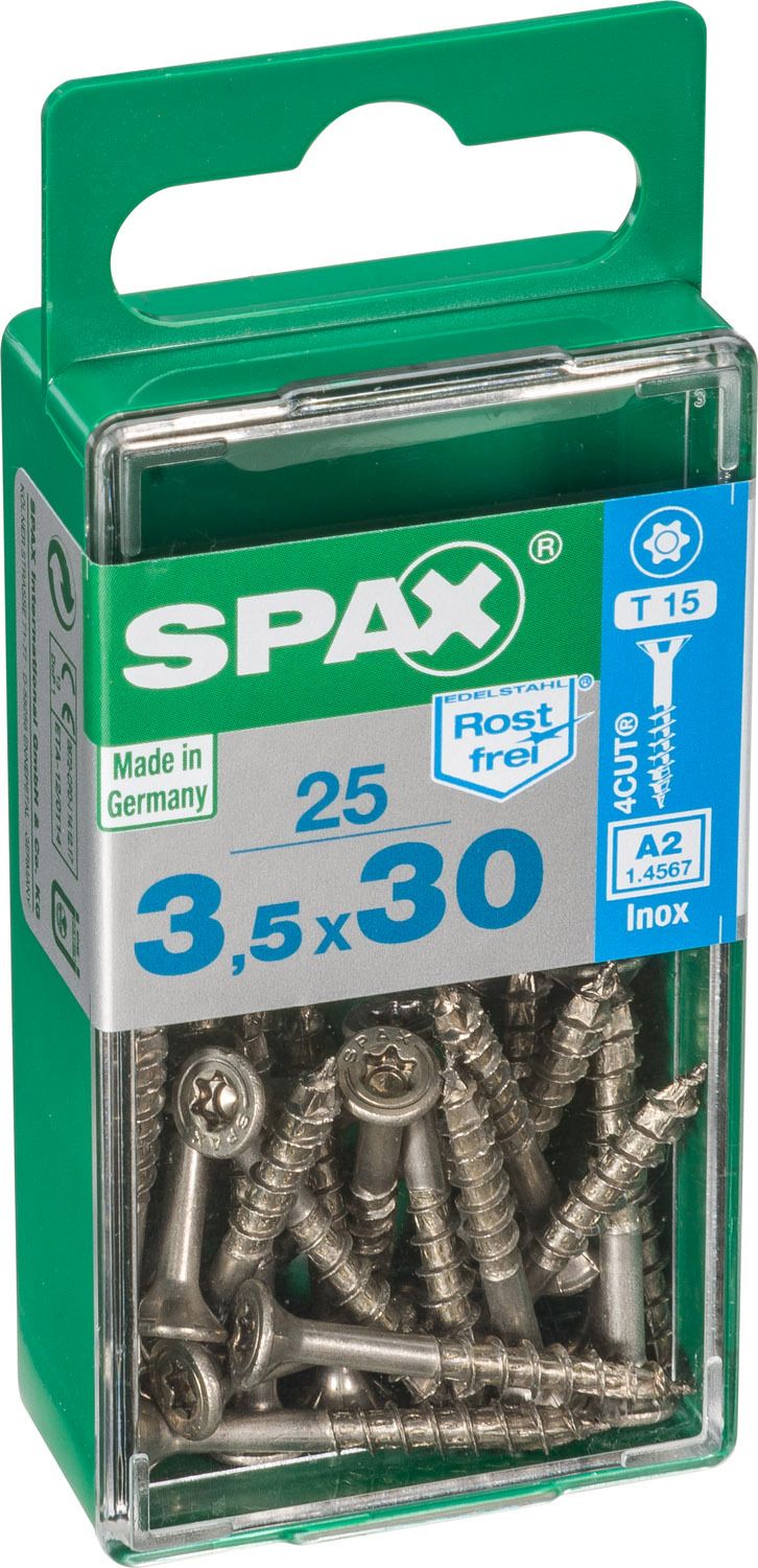 PLANA SPAX T-STAR PLUS T15 A2 INOXIDABLE S 25 UD.