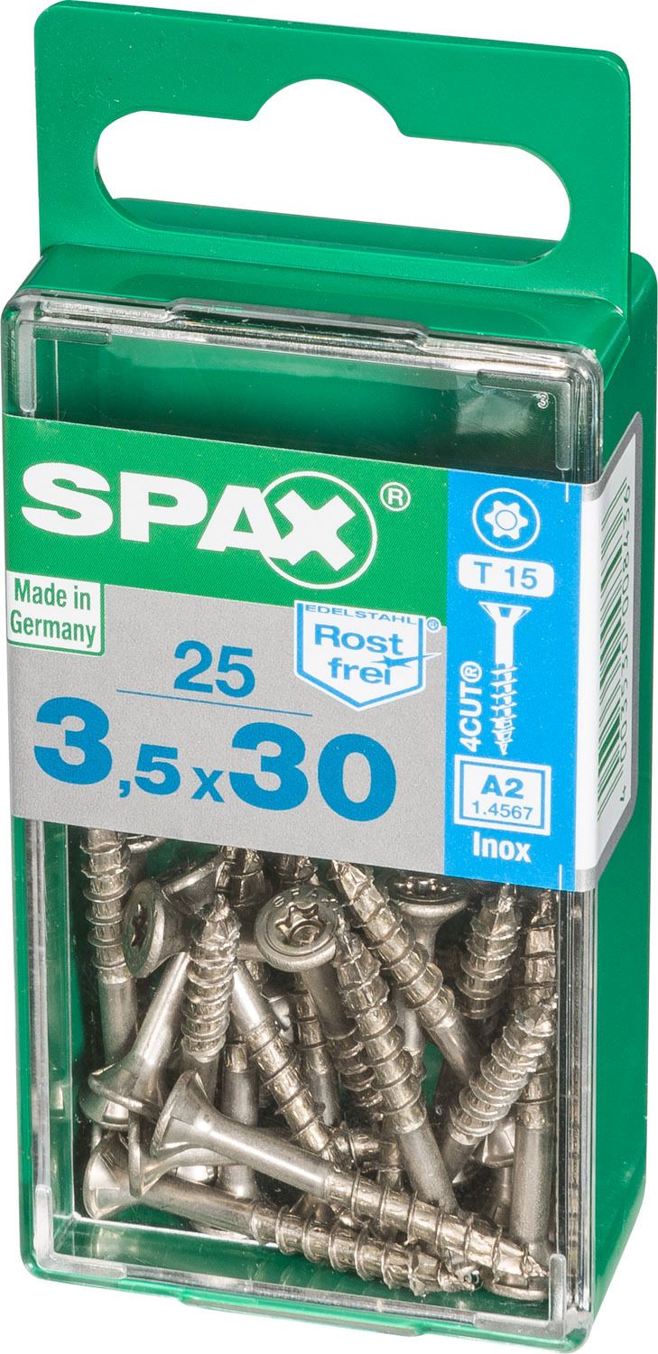 PLANA SPAX T-STAR PLUS T15 A2 INOXIDABLE S 25 UD.