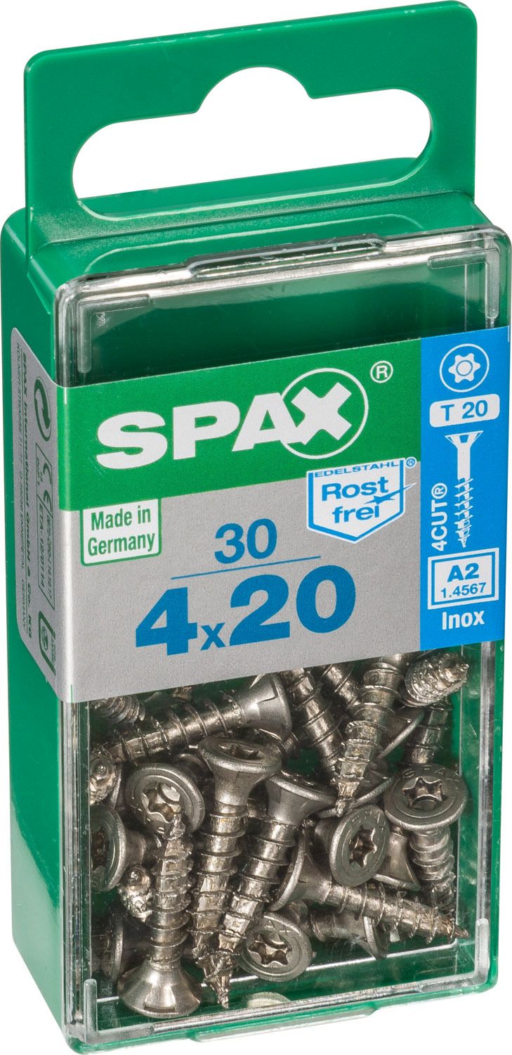 PLANA SPAX T-STAR PLUS T20 A2 INOXIDABLE S 30 UD.