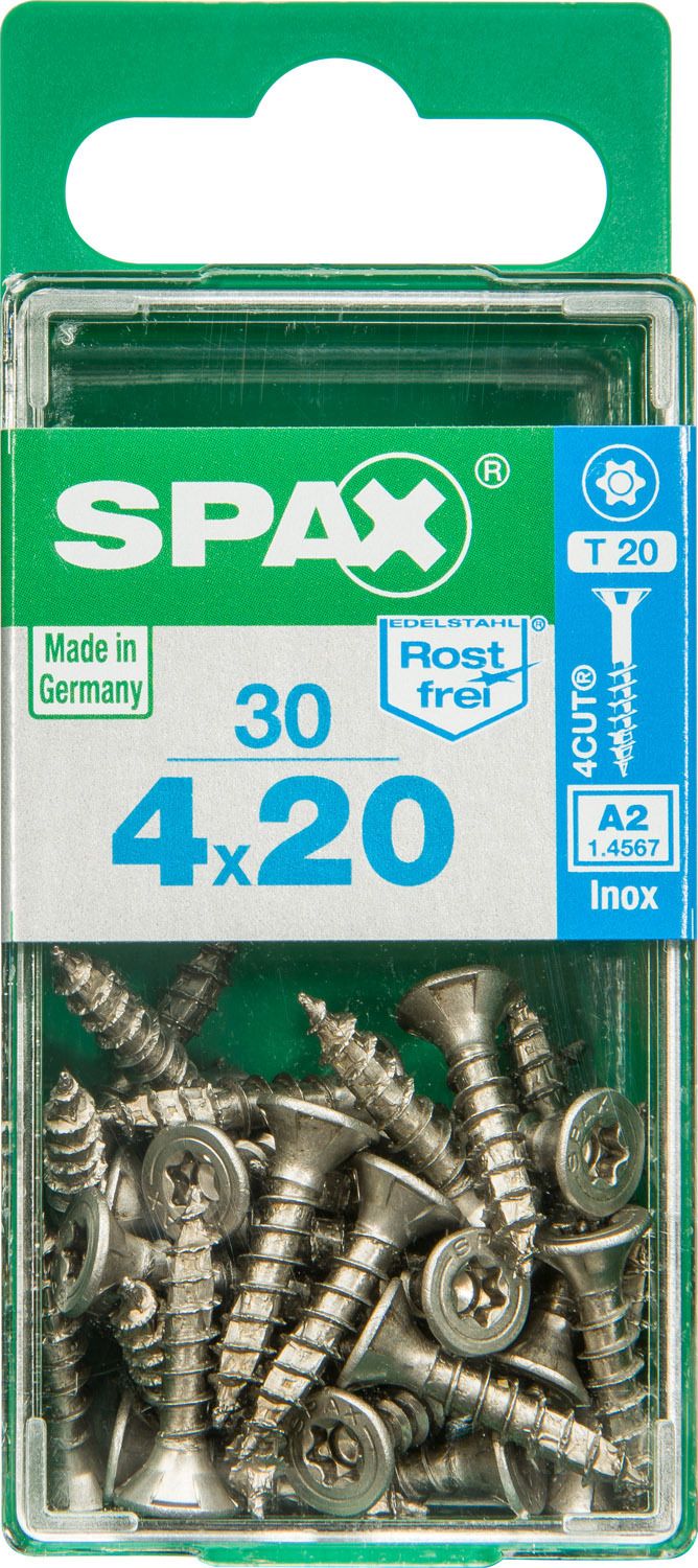 PLANA SPAX T-STAR PLUS T20 A2 INOXIDABLE S 30 UD.