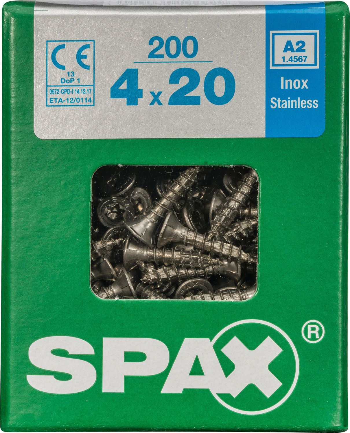 PLANA SPAX T-STAR PLUS T20 A2 INOXIDABLE L 200 UD.