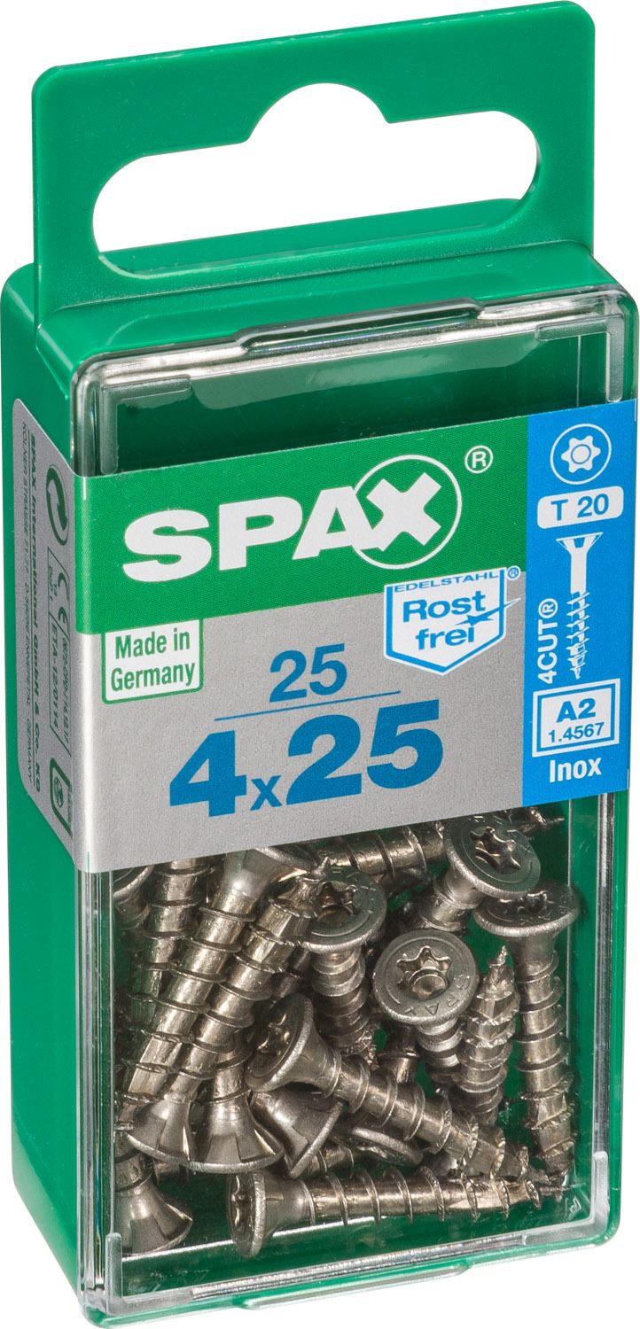 PLANA SPAX T-STAR PLUS T20 A2 INOXIDABLE S 25 UD.