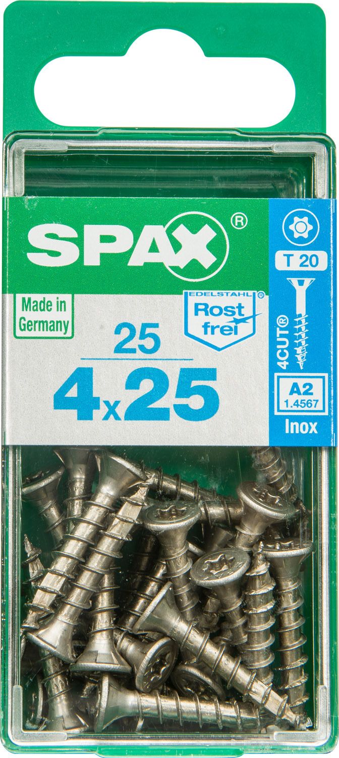 PLANA SPAX T-STAR PLUS T20 A2 INOXIDABLE S 25 UD.