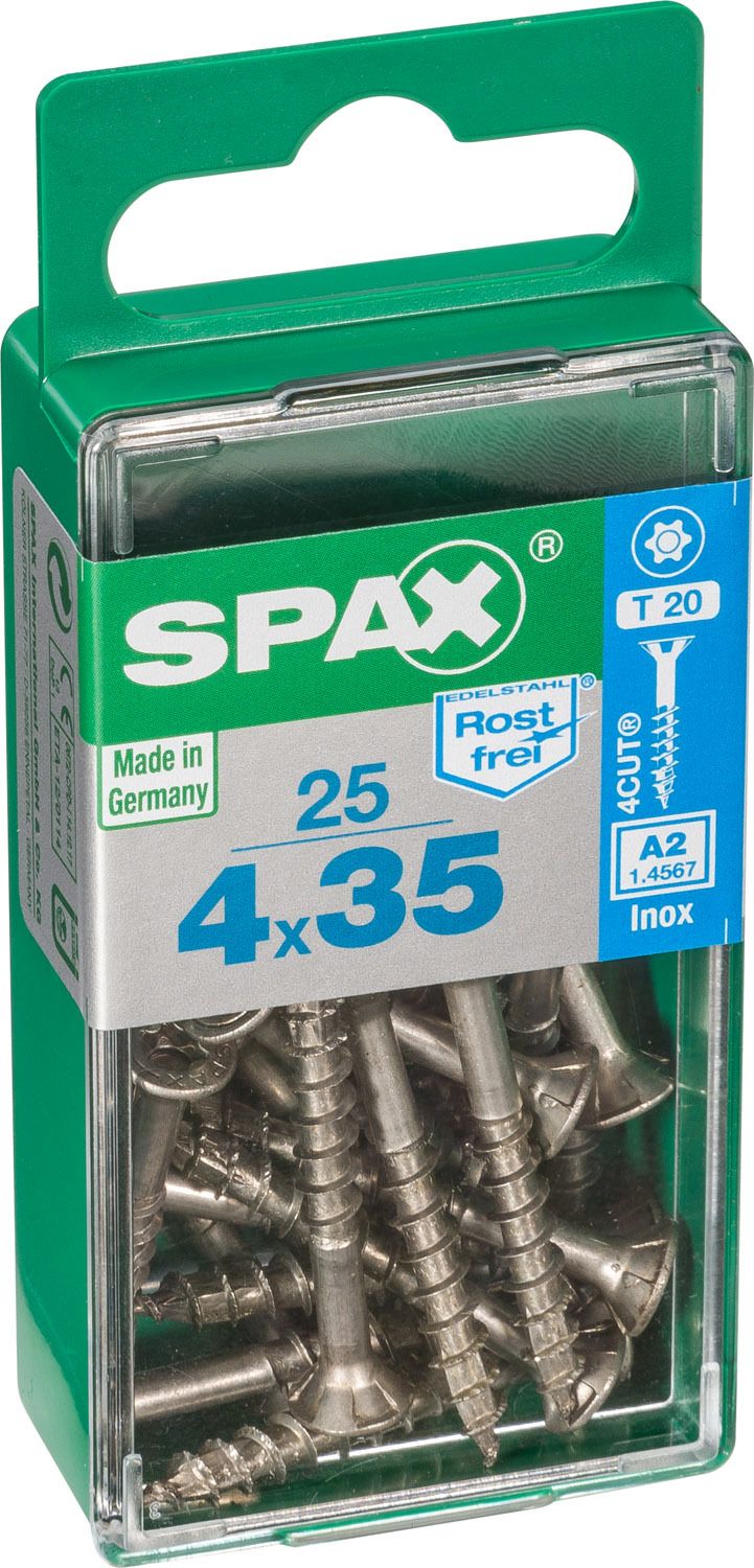 PLANA SPAX T-STAR PLUS T20 A2 INOXIDABLE S 25 UD.