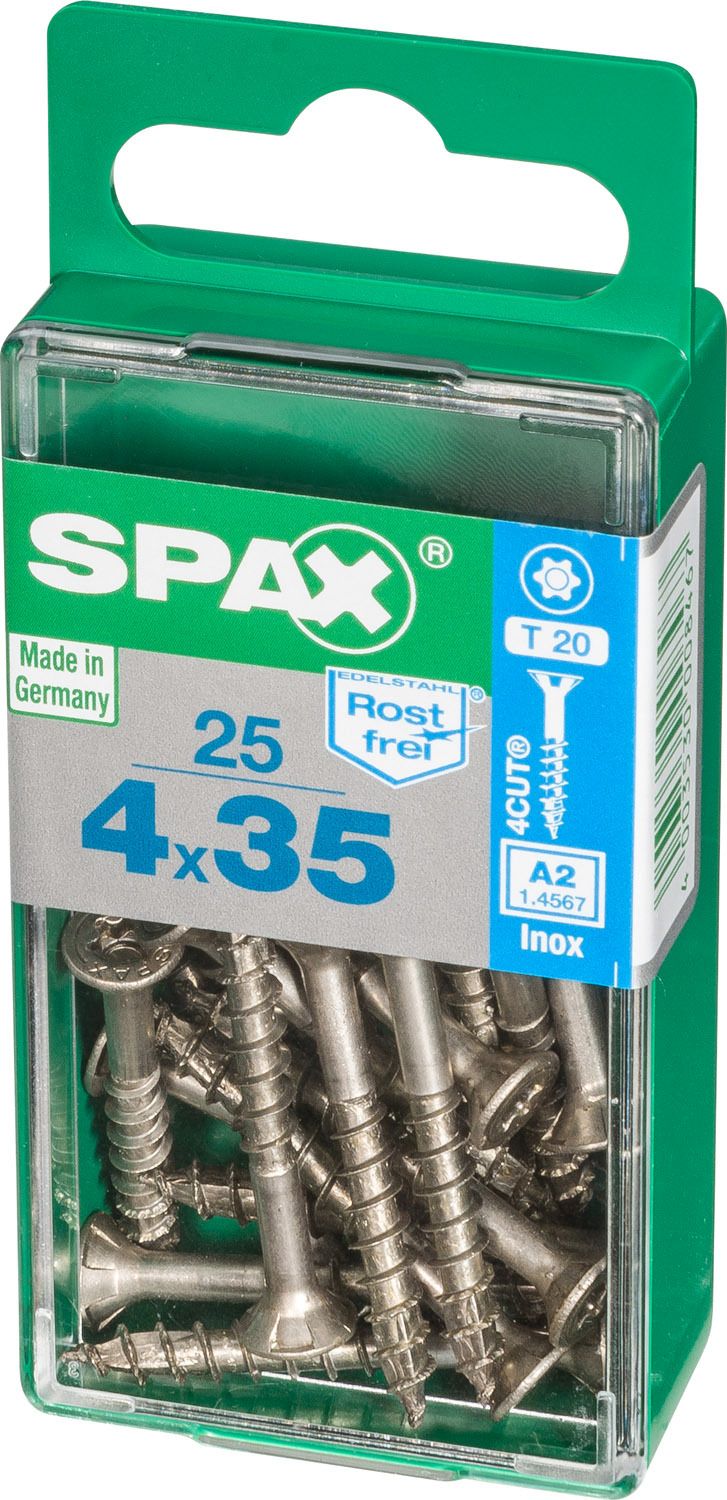 PLANA SPAX T-STAR PLUS T20 A2 INOXIDABLE S 25 UD.