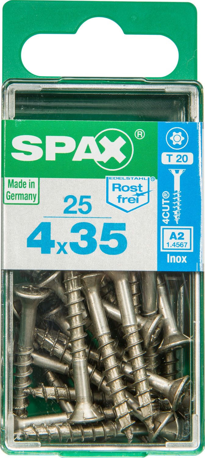 PLANA SPAX T-STAR PLUS T20 A2 INOXIDABLE S 25 UD.