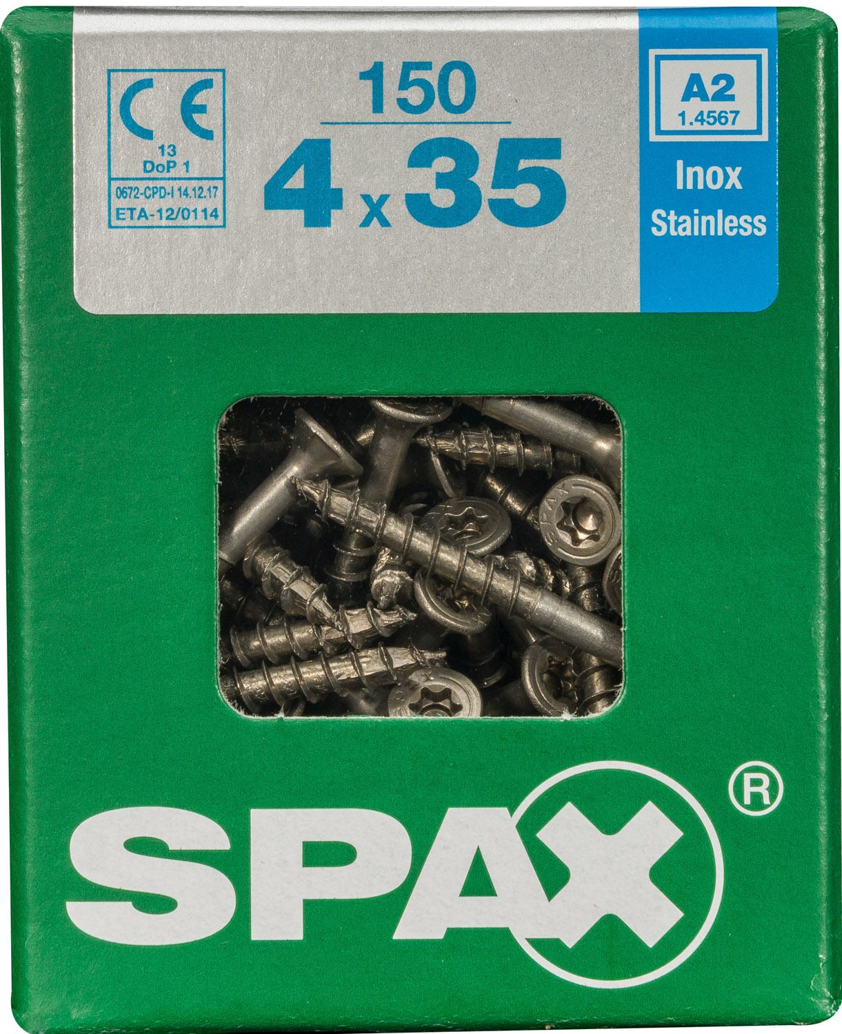 PLANA SPAX T-STAR PLUS T20 A2 INOXIDABLE L 150 UD.