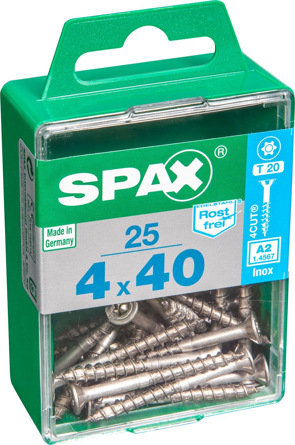 PLANA SPAX T-STAR PLUS T20 A2 INOXIDABLE M 25 UD.