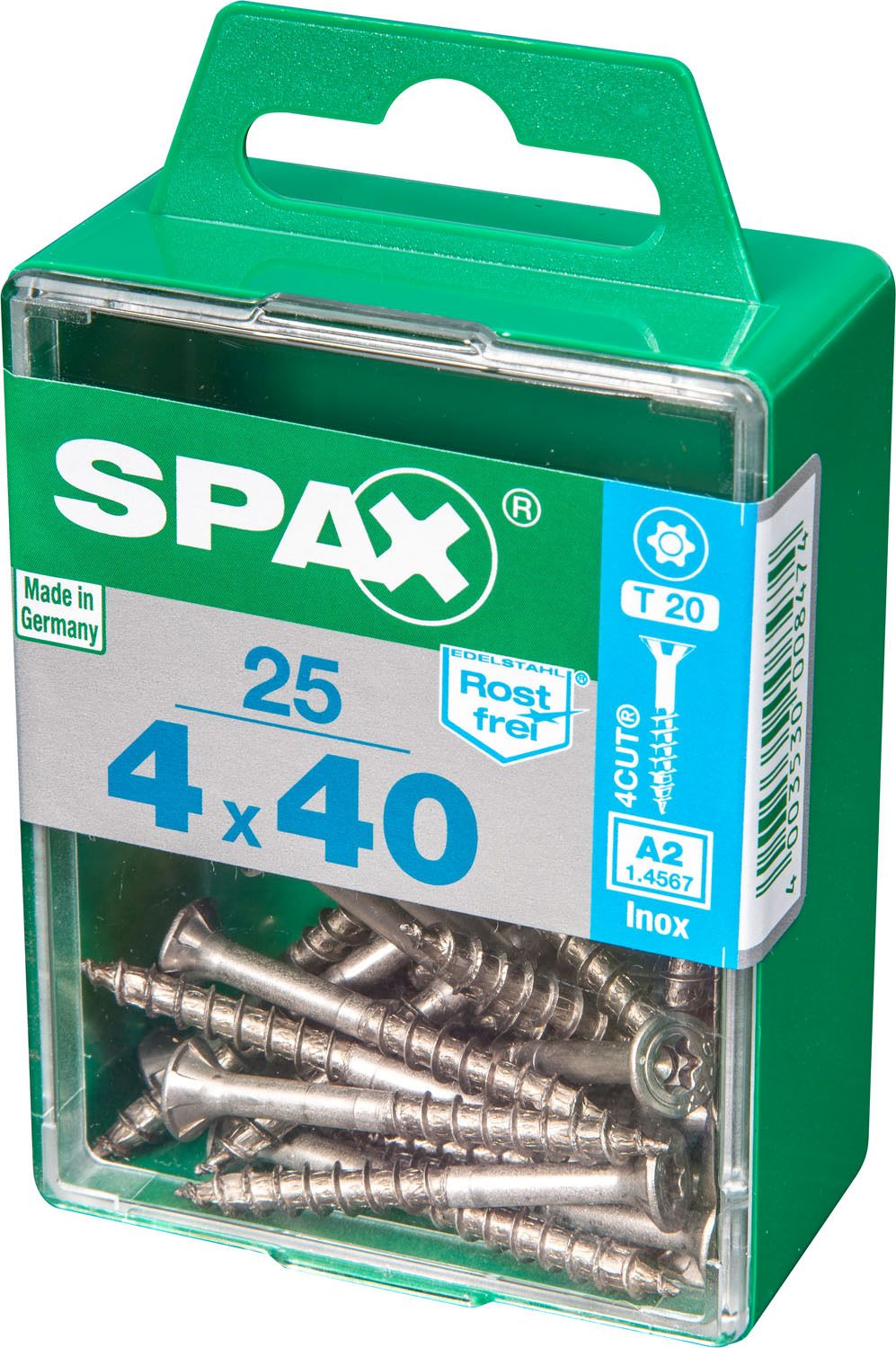 PLANA SPAX T-STAR PLUS T20 A2 INOXIDABLE M 25 UD.