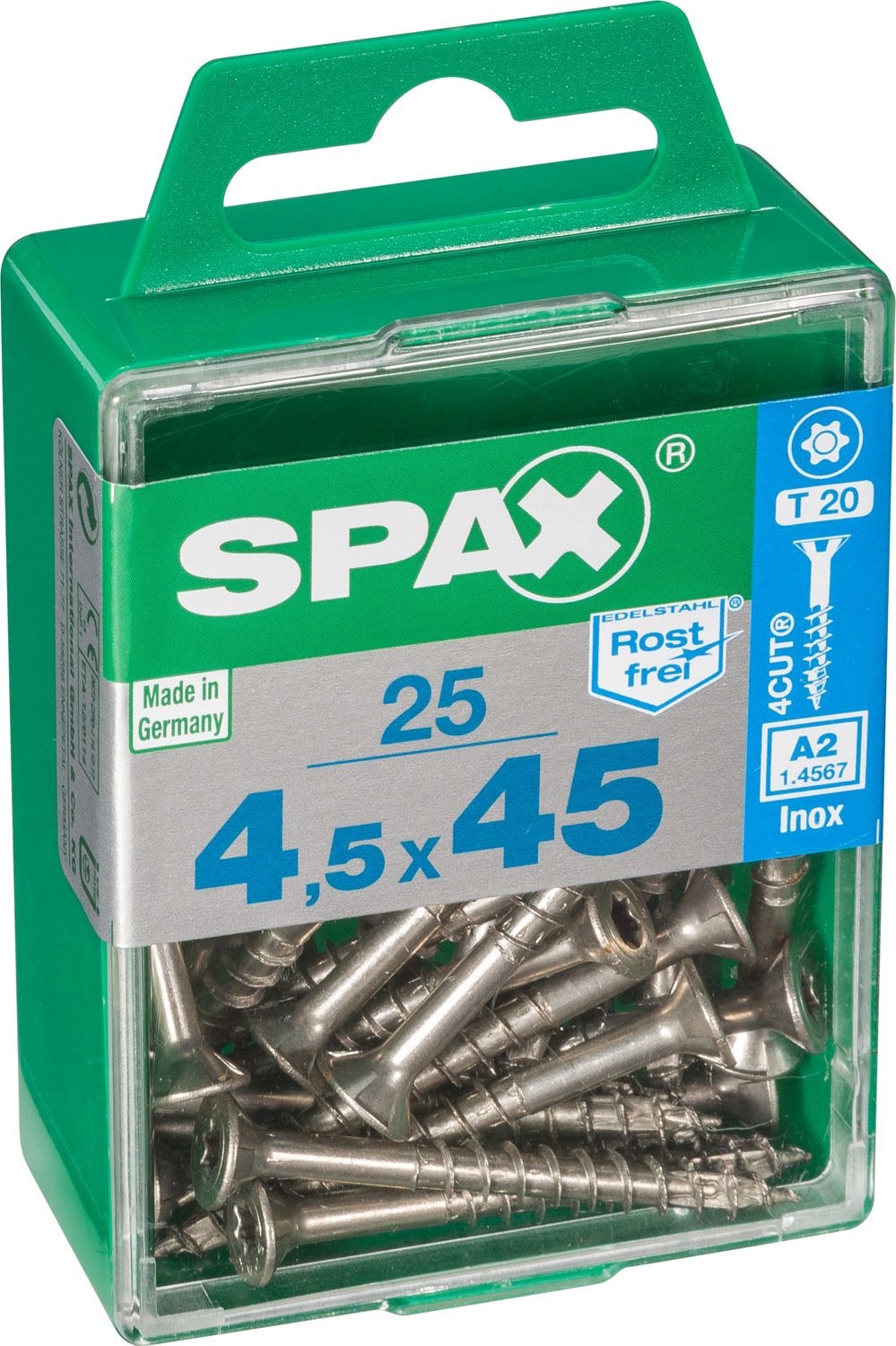 PLANA SPAX T-STAR PLUS T20 A2 INOXIDABLE M 25 UD.