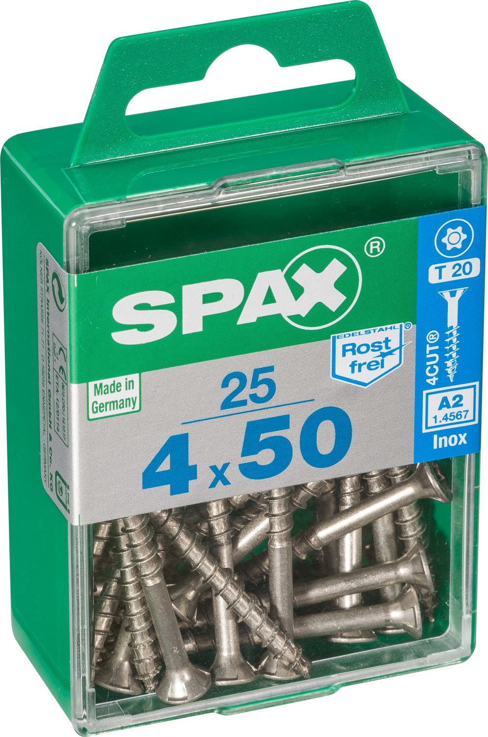PLANA SPAX T-STAR PLUS T20 A2 INOXIDABLE M 25 UD.