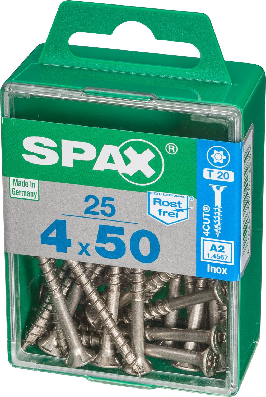 PLANA SPAX T-STAR PLUS T20 A2 INOXIDABLE M 25 UD.