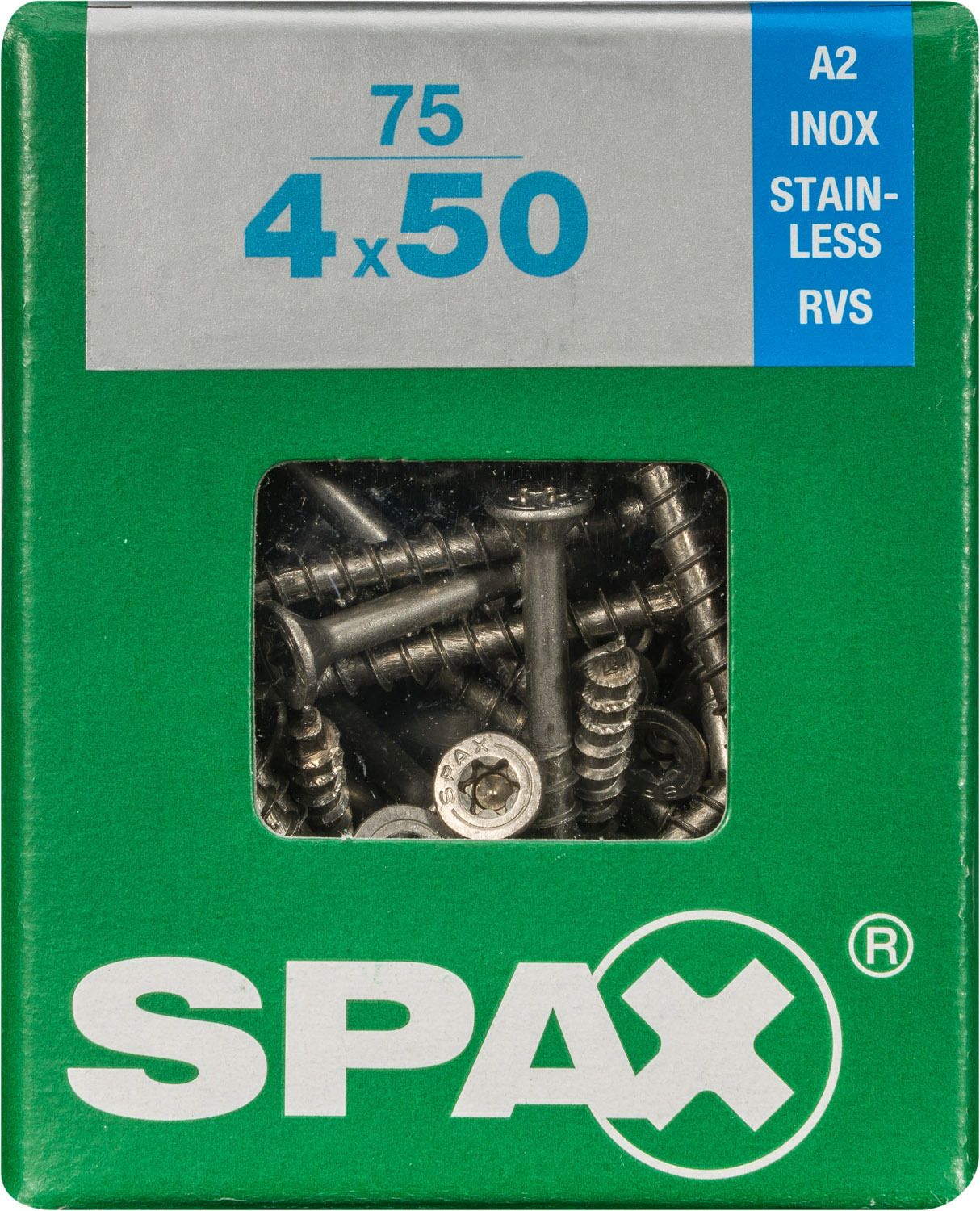 PLANA SPAX T-STAR PLUS T20 A2 INOXIDABLE L 75 UD.