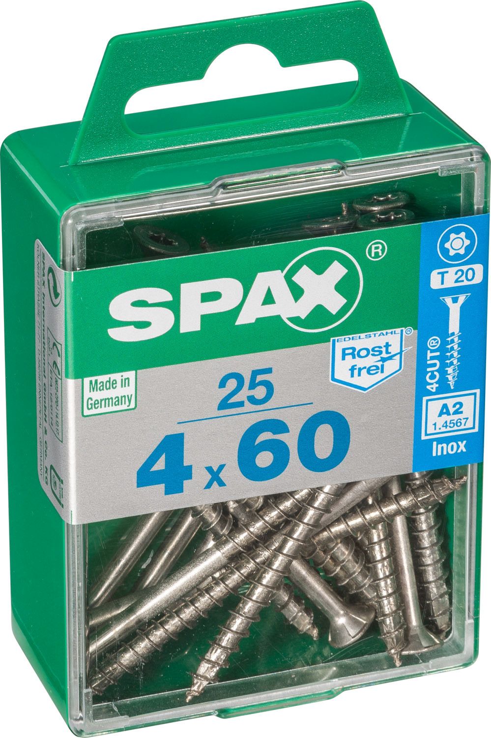 PLANA SPAX T-STAR PLUS T20 A2 INOXIDABLE M 25 UD.