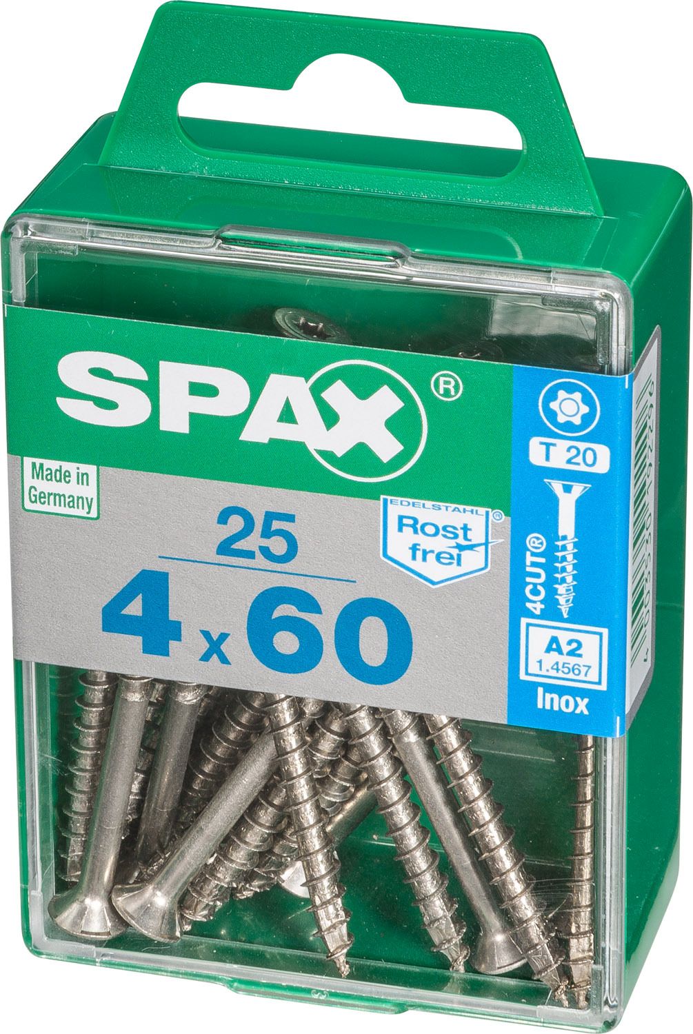 PLANA SPAX T-STAR PLUS T20 A2 INOXIDABLE M 25 UD.