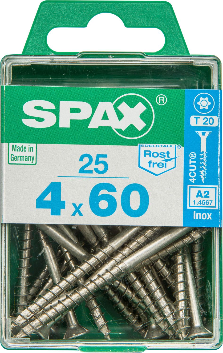 PLANA SPAX T-STAR PLUS T20 A2 INOXIDABLE M 25 UD.