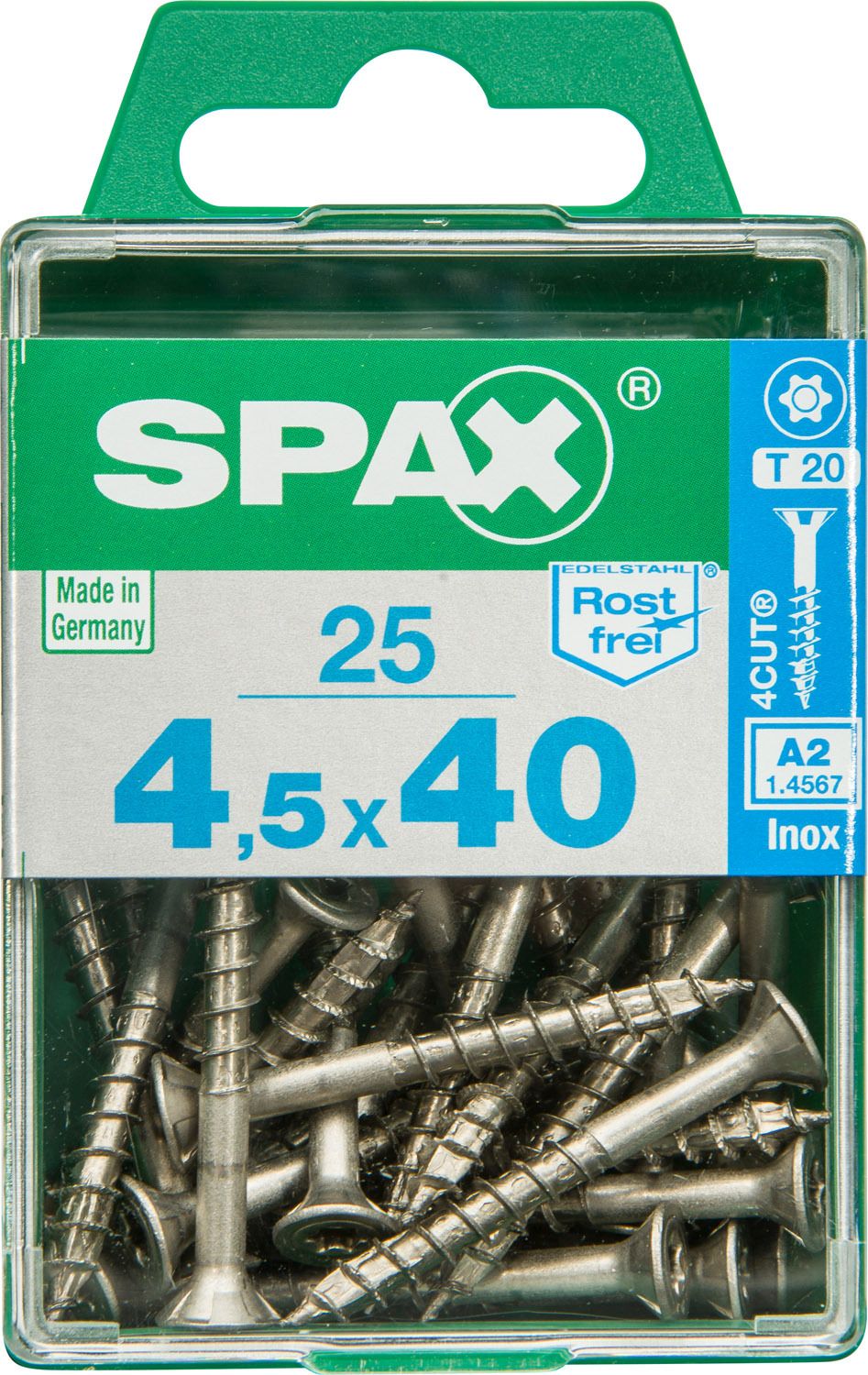 PLANA SPAX T-STAR PLUS T20 A2 INOXIDABLE M 25 UD.