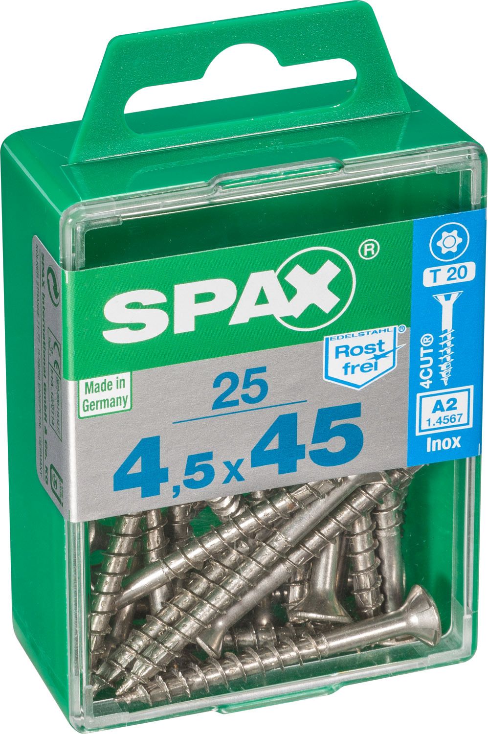 PLANA SPAX T-STAR PLUS T20 A2 INOXIDABLE M 25 UD.